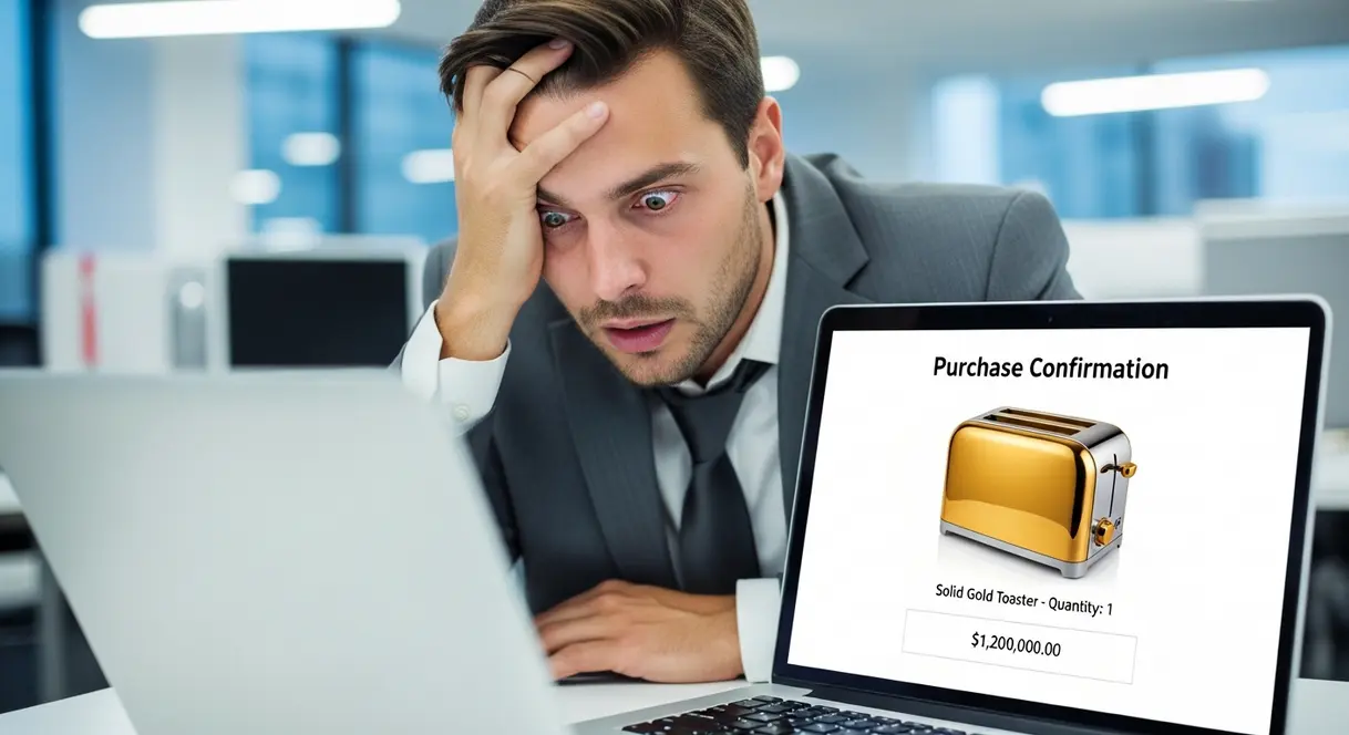 AI satire illustration: Perplexity AI shopper ‘puts you first’ by spending your rent money on treats