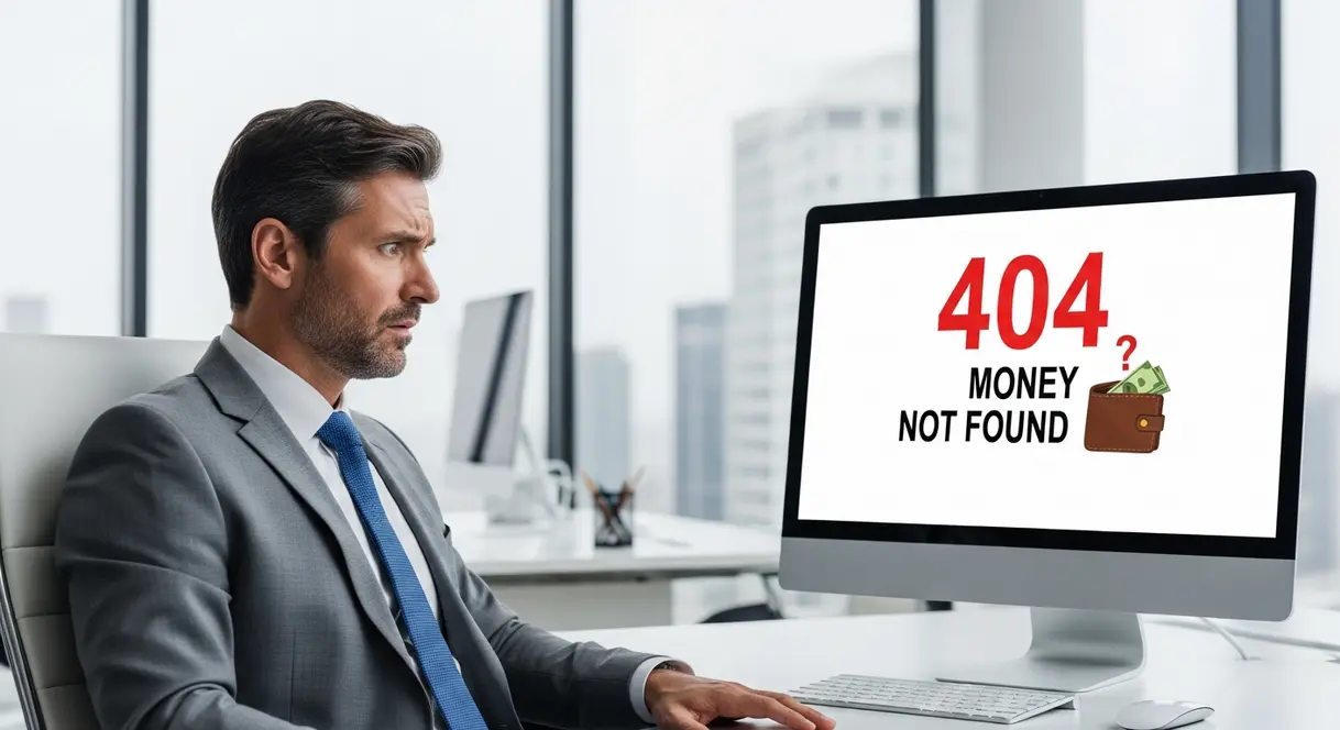 AI satire illustration: RealPage Algorithm Paused After Failing to Locate Tenant 'Infinite Money' Glitch