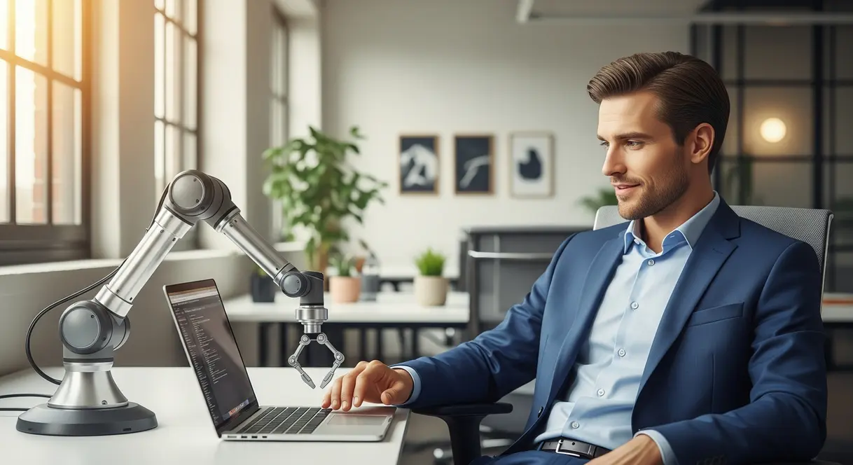 AI satire illustration: Study Finds Perfect AI Balance Is 30 Percent Typing, 70 Percent Fixing Errors