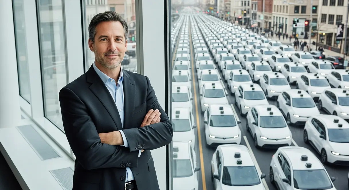 AI satire illustration: Pony.ai Vows to Triple Global Traffic Jams With Expanded Robotaxi Fleet