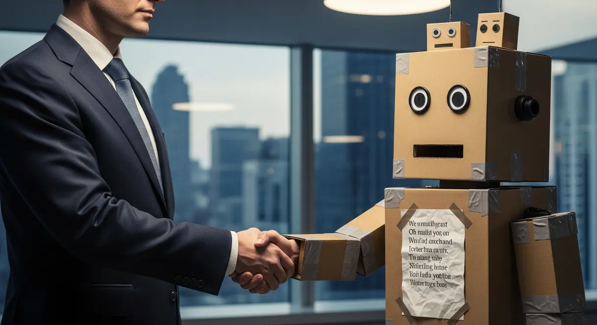 AI satire illustration: Wall Street Bets Global Economy on Chatbot Writing Bad Poetry