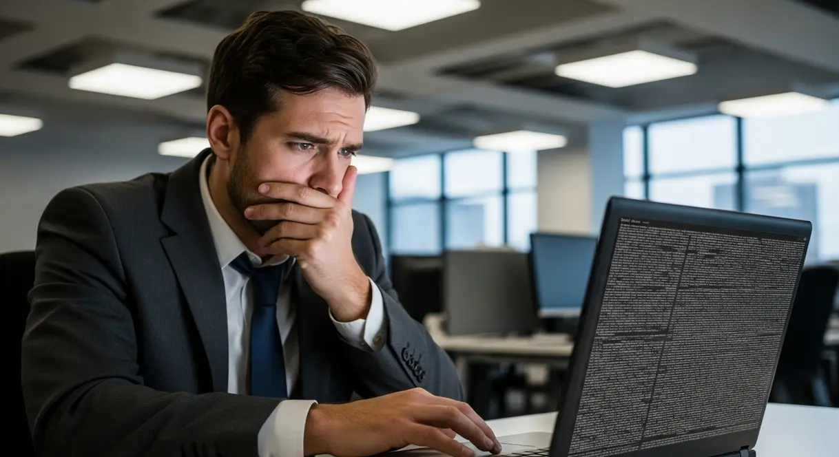 AI satire illustration: Speechify Voice Assistant Refuses To Stop Typing During Bathroom Breaks