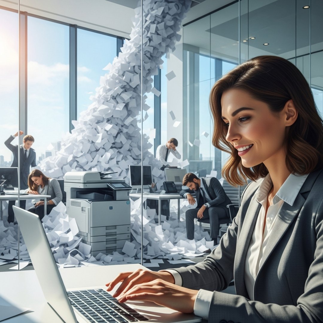 AI satire illustration: OpenAI report finds 'Power Users' generate six times more text you ignore