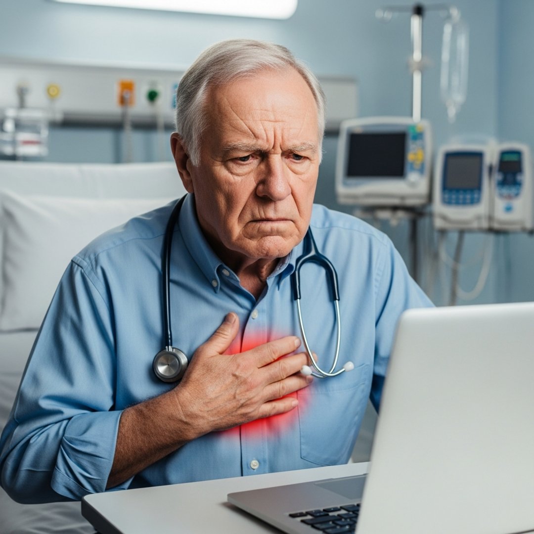 AI satire illustration: Hospital Replaces Doctors With Laptops That Write Poems About Pain