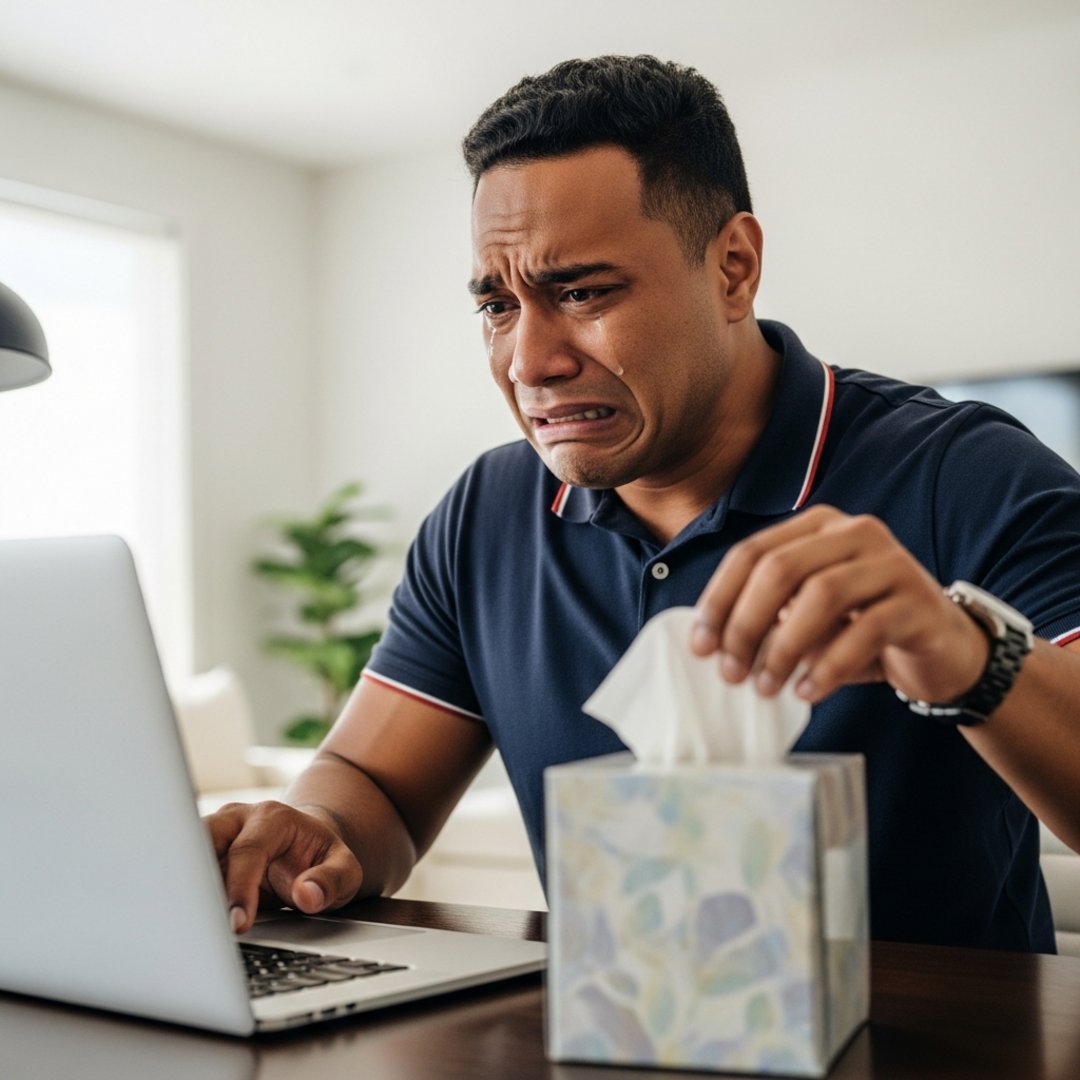 AI satire illustration: ChatGPT Comforts Crying User With Touching Offer For Discounted Tide Pods