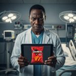 AI satire illustration: ChatGPT Pauses Life-Saving Diagnosis To Ask If You’ve Tried Doritos