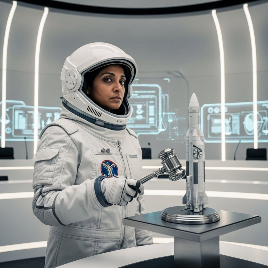 Satirical illustration for: Starbase Judge Sentences Resident To 30 Days In Mars Simulator For Bad Parking