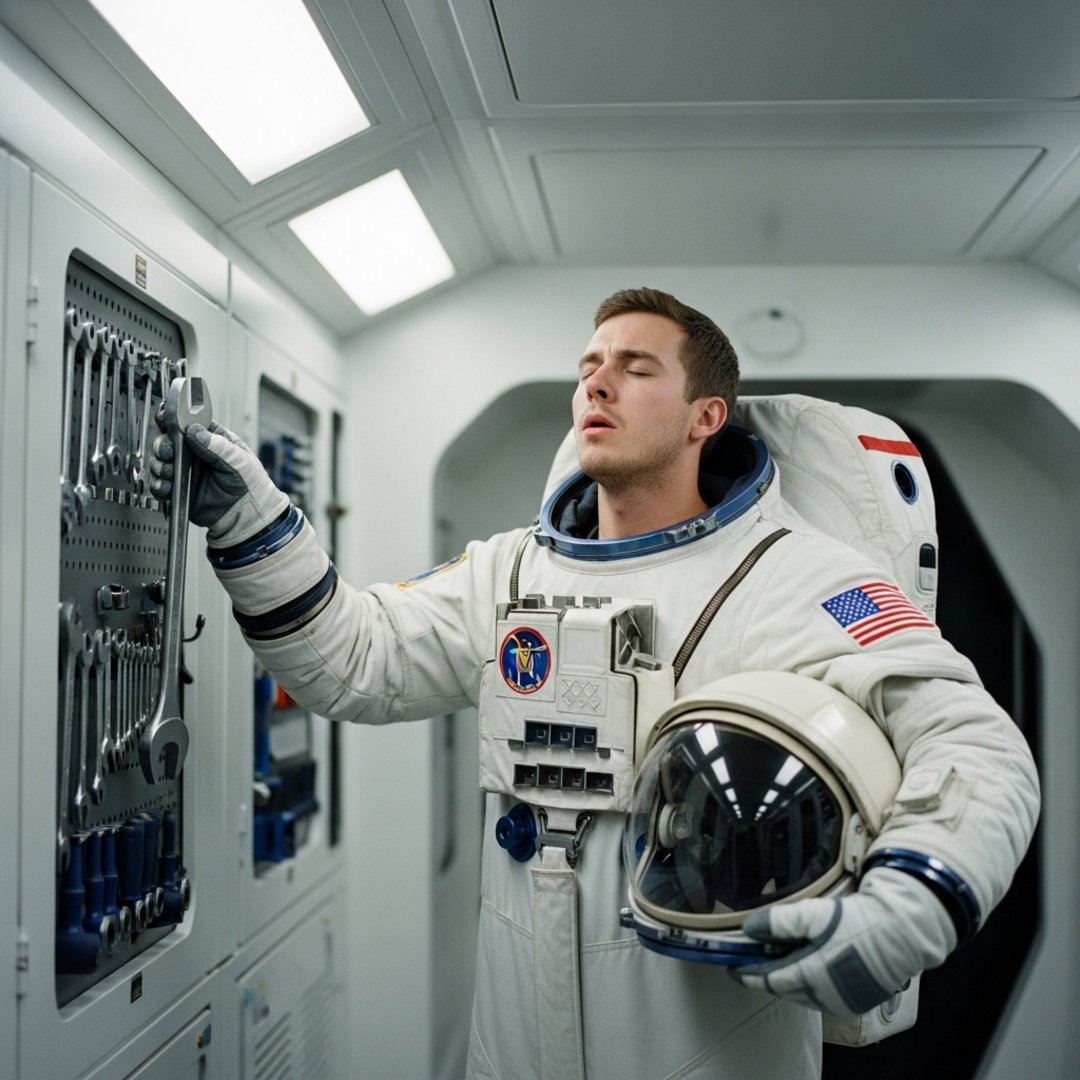 Satirical illustration for: Junior Sysadmin Commutes To Low Earth Orbit To Reboot Frozen Server