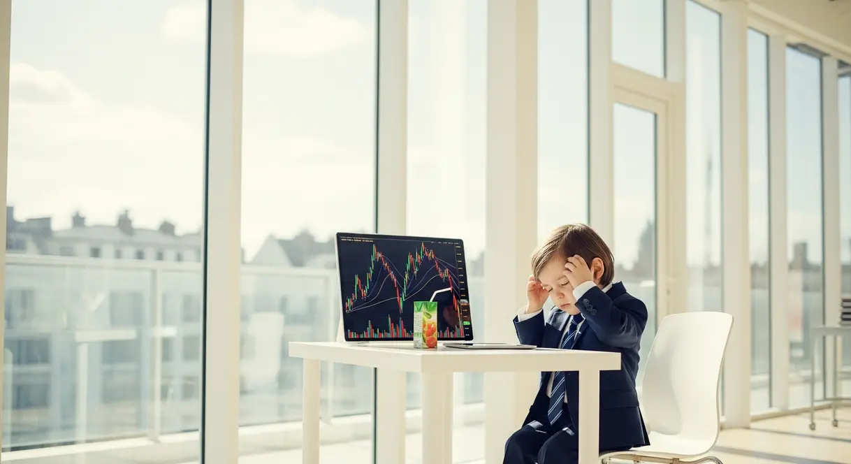 AI satire illustration: EdTech startup helps toddlers find their 'grind' before learning to read