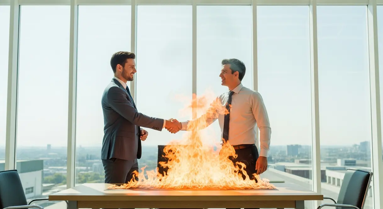 AI satire illustration: Investors Give $50 Million to Founder Who Burned Last Company