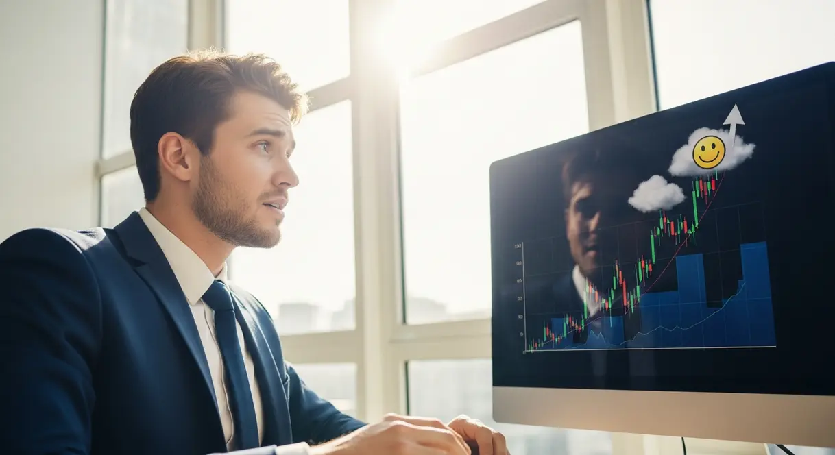 AI satire illustration: Wall Street Predicts Stocks Will Rise Because Vibes Are Good
