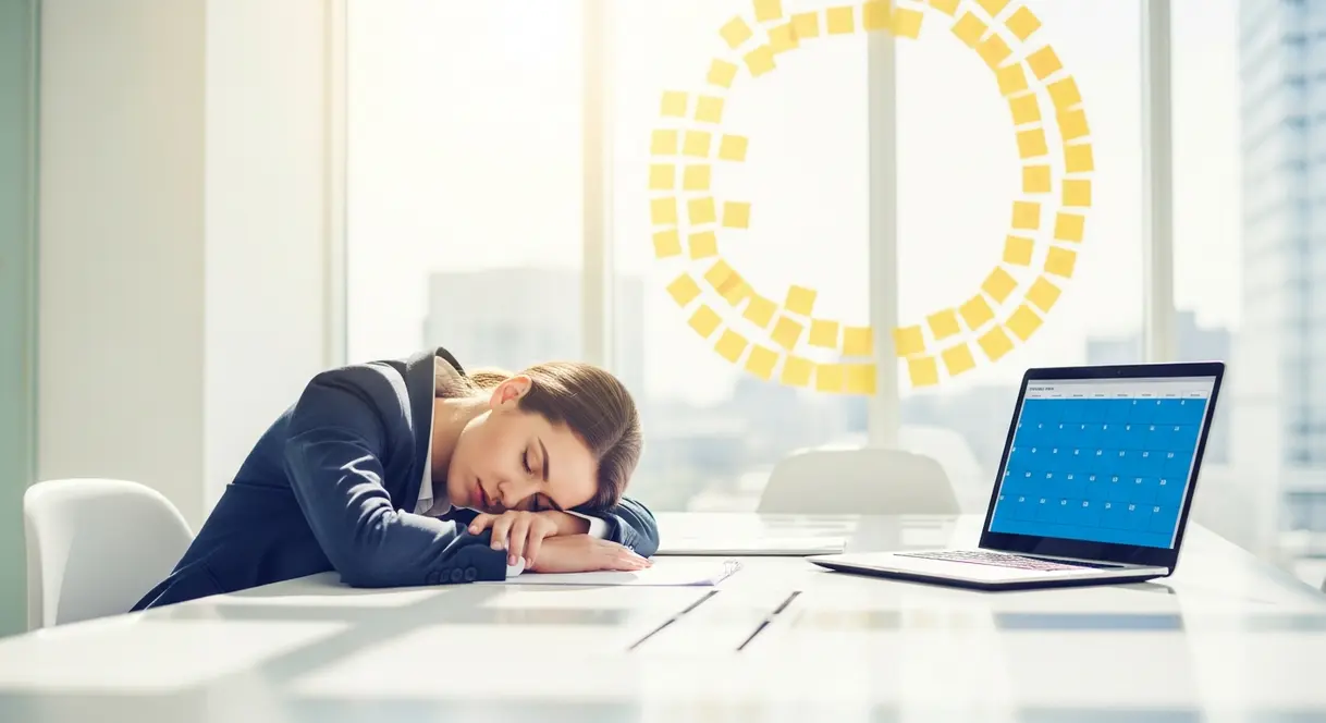 AI satire illustration: Company Requires 30-Minute "Pre-Meeting" to Plan Every Regular Meeting