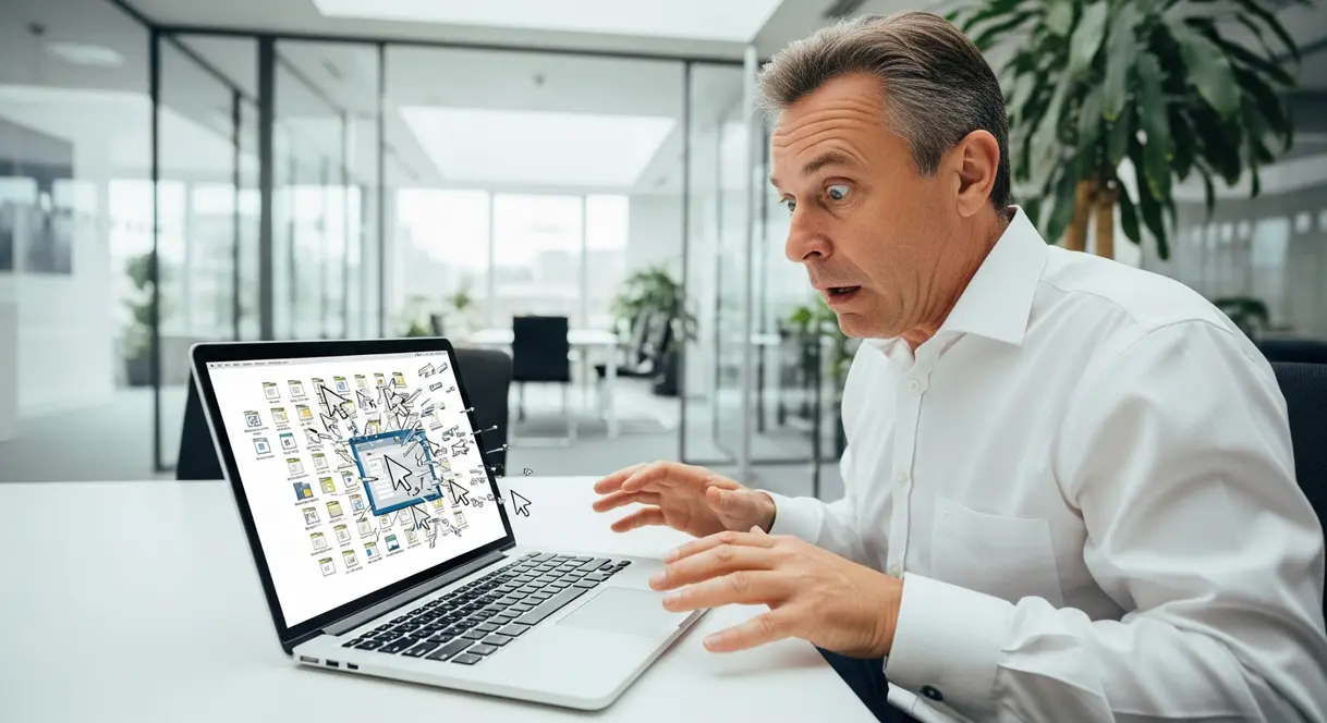 AI satire illustration: OpenAGI Claims New AI 'Crushes' Rivals By Seizing Control of Your Mouse