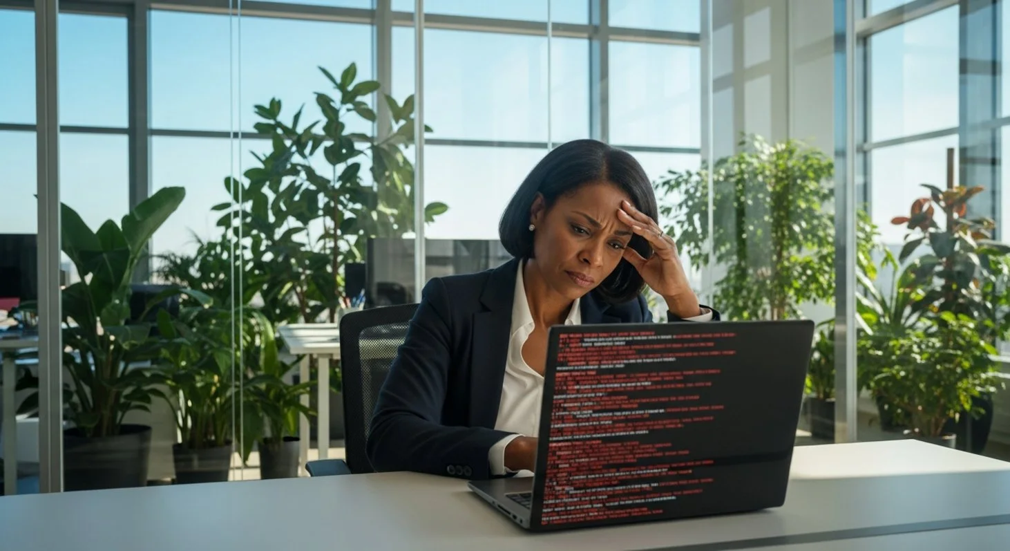 AI satire illustration: Amazon AI codes for days without sleep or documentation