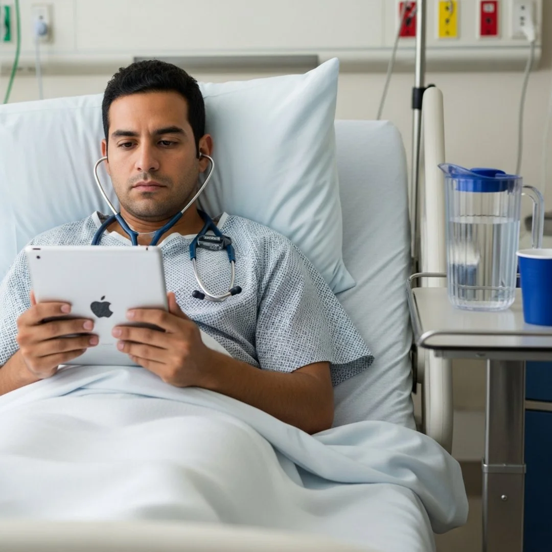 AI satire illustration: ChatGPT Health Replaces Doctors With Suggestion To Just Imagine Being Healthy