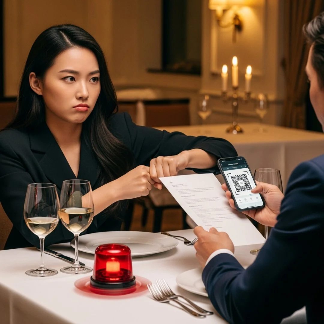 AI satire illustration: Dating App 'Score' Relaunches So You Can Reject Soulmates Based On Credit History