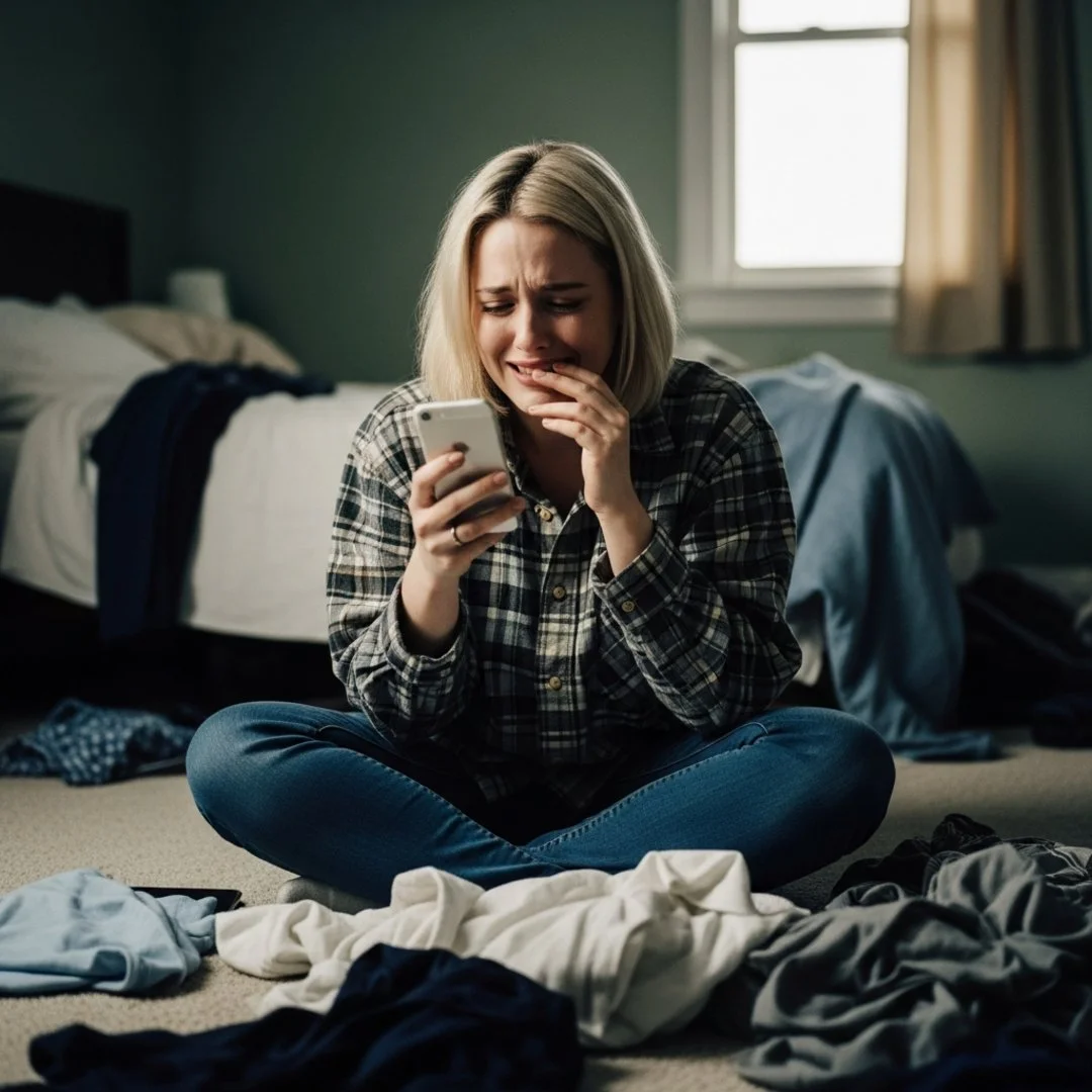 Satirical illustration for: Gen Z Shopper Pays Double For Stained Shirt Just To Prove It Exists